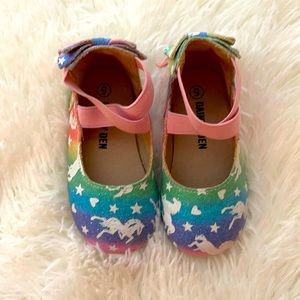 Toddler Rainbow Unicorn ballet shoes